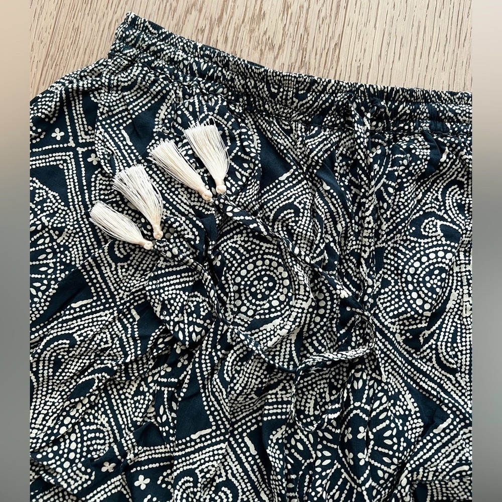 Natalie Martin Navy and White shorts with tassels *never worn*